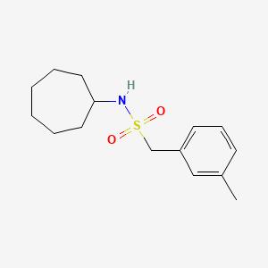 molecular formula C15H23NO2S B4877625 N-cycloheptyl-1-(3-methylphenyl)methanesulfonamide 