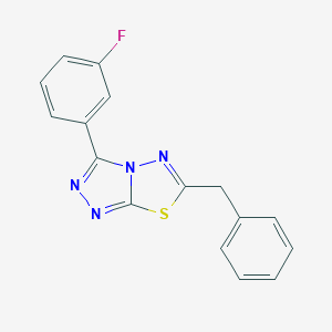 molecular formula C16H11FN4S B487764 6-Benzyl-3-(3-fluorophenyl)-[1,2,4]triazolo[3,4-b][1,3,4]thiadiazole CAS No. 794549-60-3