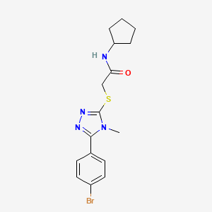 molecular formula C16H19BrN4OS B4877641 2-{[5-(4-bromophenyl)-4-methyl-4H-1,2,4-triazol-3-yl]thio}-N-cyclopentylacetamide 