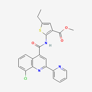 molecular formula C23H18ClN3O3S B4877643 methyl 2-({[8-chloro-2-(2-pyridinyl)-4-quinolinyl]carbonyl}amino)-5-ethyl-3-thiophenecarboxylate 