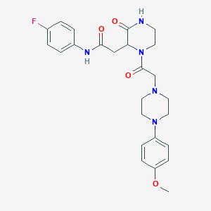 molecular formula C25H30FN5O4 B4877648 N-(4-fluorophenyl)-2-(1-{[4-(4-methoxyphenyl)-1-piperazinyl]acetyl}-3-oxo-2-piperazinyl)acetamide 