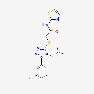 molecular formula C18H21N5O2S2 B4877668 2-{[4-isobutyl-5-(3-methoxyphenyl)-4H-1,2,4-triazol-3-yl]thio}-N-1,3-thiazol-2-ylacetamide 