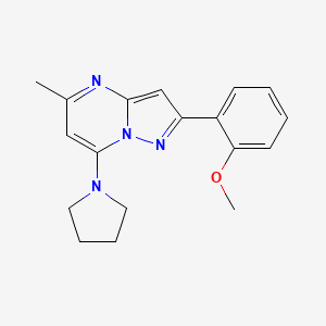 molecular formula C18H20N4O B4877677 2-(2-methoxyphenyl)-5-methyl-7-(1-pyrrolidinyl)pyrazolo[1,5-a]pyrimidine 