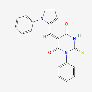 molecular formula C21H15N3O2S B4877690 1-phenyl-5-[(1-phenyl-1H-pyrrol-2-yl)methylene]-2-thioxodihydro-4,6(1H,5H)-pyrimidinedione CAS No. 6437-21-4