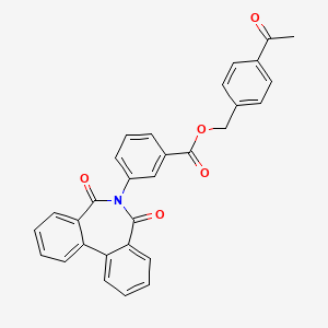 molecular formula C30H21NO5 B4877702 4-acetylbenzyl 3-(5,7-dioxo-5,7-dihydro-6H-dibenzo[c,e]azepin-6-yl)benzoate 
