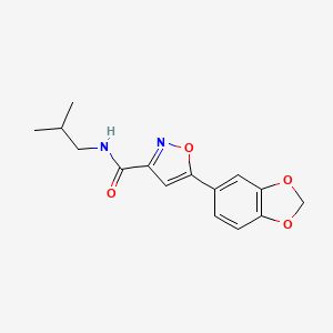 molecular formula C15H16N2O4 B4877732 5-(1,3-benzodioxol-5-yl)-N-isobutyl-3-isoxazolecarboxamide 