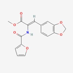 molecular formula C16H13NO6 B4877744 methyl 3-(1,3-benzodioxol-5-yl)-2-(2-furoylamino)acrylate 