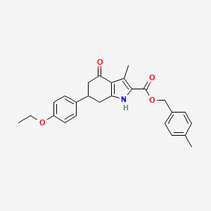 molecular formula C26H27NO4 B4877746 4-methylbenzyl 6-(4-ethoxyphenyl)-3-methyl-4-oxo-4,5,6,7-tetrahydro-1H-indole-2-carboxylate 