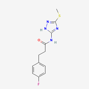 molecular formula C12H13FN4OS B4877756 3-(4-fluorophenyl)-N-[5-(methylthio)-1H-1,2,4-triazol-3-yl]propanamide 