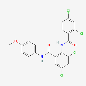 molecular formula C21H14Cl4N2O3 B4877759 3,5-dichloro-2-[(2,4-dichlorobenzoyl)amino]-N-(4-methoxyphenyl)benzamide 
