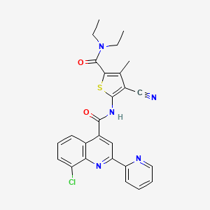molecular formula C26H22ClN5O2S B4877761 8-chloro-N-{3-cyano-5-[(diethylamino)carbonyl]-4-methyl-2-thienyl}-2-(2-pyridinyl)-4-quinolinecarboxamide 