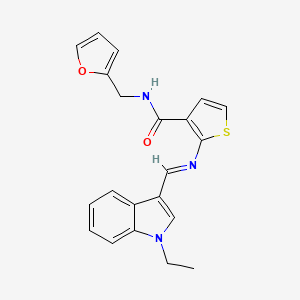2-{[(1-ethyl-1H-indol-3-yl)methylene]amino}-N-(2-furylmethyl)-3-thiophenecarboxamide