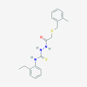 N-(2-ethylphenyl)-2-{[(2-methylbenzyl)thio]acetyl}hydrazinecarbothioamide