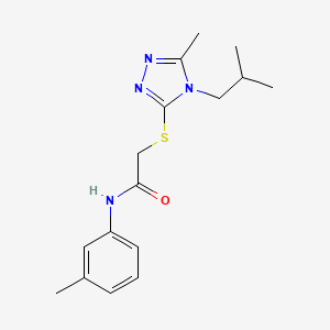 molecular formula C16H22N4OS B4877833 2-[(4-isobutyl-5-methyl-4H-1,2,4-triazol-3-yl)thio]-N-(3-methylphenyl)acetamide 