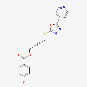 4-{[5-(4-pyridinyl)-1,3,4-oxadiazol-2-yl]thio}-2-butyn-1-yl 4-fluorobenzoate