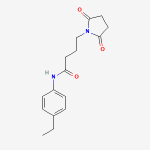 molecular formula C16H20N2O3 B4877845 4-(2,5-dioxo-1-pyrrolidinyl)-N-(4-ethylphenyl)butanamide 