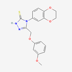 molecular formula C18H17N3O4S B4877850 4-(2,3-dihydro-1,4-benzodioxin-6-yl)-5-[(3-methoxyphenoxy)methyl]-4H-1,2,4-triazole-3-thiol 
