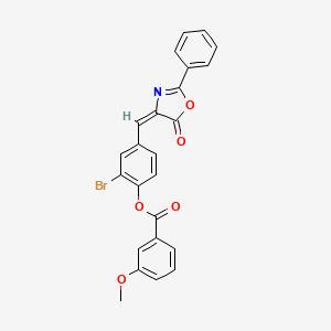 2-bromo-4-[(5-oxo-2-phenyl-1,3-oxazol-4(5H)-ylidene)methyl]phenyl 3-methoxybenzoate