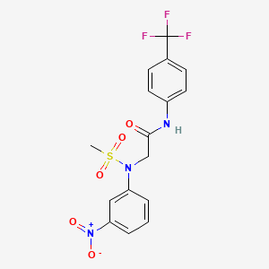 molecular formula C16H14F3N3O5S B4877879 N~2~-(methylsulfonyl)-N~2~-(3-nitrophenyl)-N~1~-[4-(trifluoromethyl)phenyl]glycinamide 