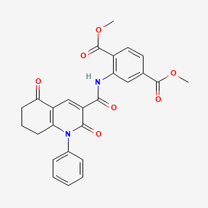 dimethyl 2-{[(2,5-dioxo-1-phenyl-1,2,5,6,7,8-hexahydro-3-quinolinyl)carbonyl]amino}terephthalate