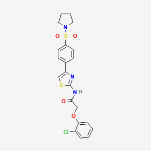 molecular formula C21H20ClN3O4S2 B4877902 2-(2-chlorophenoxy)-N-{4-[4-(1-pyrrolidinylsulfonyl)phenyl]-1,3-thiazol-2-yl}acetamide 
