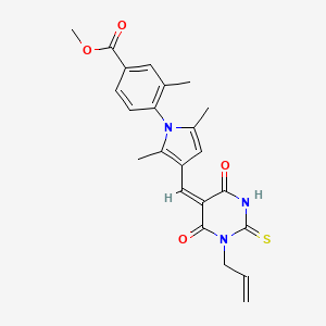 molecular formula C23H23N3O4S B4877956 methyl 4-{3-[(1-allyl-4,6-dioxo-2-thioxotetrahydro-5(2H)-pyrimidinylidene)methyl]-2,5-dimethyl-1H-pyrrol-1-yl}-3-methylbenzoate 