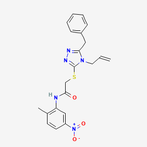 molecular formula C21H21N5O3S B4877962 2-[(4-allyl-5-benzyl-4H-1,2,4-triazol-3-yl)thio]-N-(2-methyl-5-nitrophenyl)acetamide 