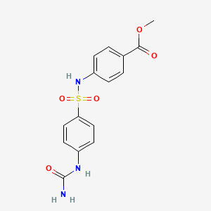 molecular formula C15H15N3O5S B4877963 methyl 4-[({4-[(aminocarbonyl)amino]phenyl}sulfonyl)amino]benzoate 