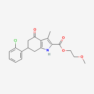 2-methoxyethyl 6-(2-chlorophenyl)-3-methyl-4-oxo-4,5,6,7-tetrahydro-1H-indole-2-carboxylate