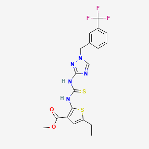 molecular formula C19H18F3N5O2S2 B4877974 methyl 5-ethyl-2-{[({1-[3-(trifluoromethyl)benzyl]-1H-1,2,4-triazol-3-yl}amino)carbonothioyl]amino}-3-thiophenecarboxylate 