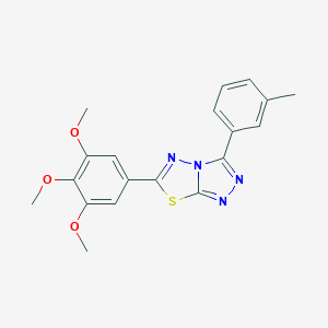 molecular formula C19H18N4O3S B487800 3-(3-Methylphenyl)-6-(3,4,5-trimethoxyphenyl)[1,2,4]triazolo[3,4-b][1,3,4]thiadiazole CAS No. 794549-84-1