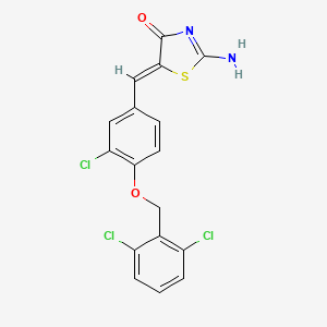 molecular formula C17H11Cl3N2O2S B4878006 5-{3-chloro-4-[(2,6-dichlorobenzyl)oxy]benzylidene}-2-imino-1,3-thiazolidin-4-one 