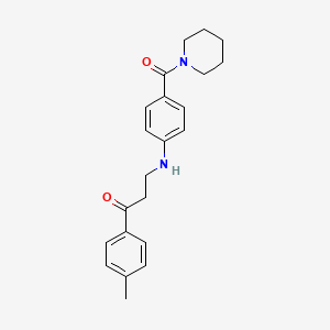 molecular formula C22H26N2O2 B4878007 1-(4-methylphenyl)-3-{[4-(1-piperidinylcarbonyl)phenyl]amino}-1-propanone 
