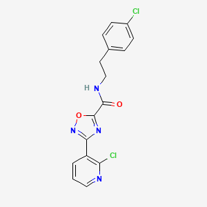 molecular formula C16H12Cl2N4O2 B4878020 N-[2-(4-chlorophenyl)ethyl]-3-(2-chloropyridin-3-yl)-1,2,4-oxadiazole-5-carboxamide 