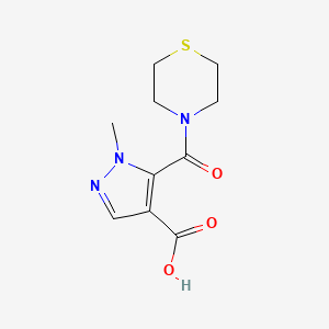 molecular formula C10H13N3O3S B4878027 1-methyl-5-(4-thiomorpholinylcarbonyl)-1H-pyrazole-4-carboxylic acid 
