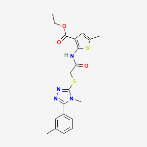 molecular formula C20H22N4O3S2 B4878034 ethyl 5-methyl-2-[({[4-methyl-5-(3-methylphenyl)-4H-1,2,4-triazol-3-yl]thio}acetyl)amino]-3-thiophenecarboxylate 