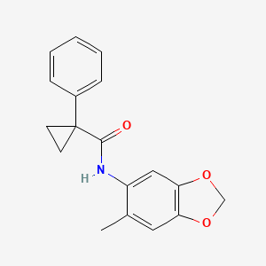 molecular formula C18H17NO3 B4878043 N-(6-methyl-1,3-benzodioxol-5-yl)-1-phenylcyclopropanecarboxamide 