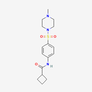 molecular formula C16H23N3O3S B4878056 N-{4-[(4-methyl-1-piperazinyl)sulfonyl]phenyl}cyclobutanecarboxamide 