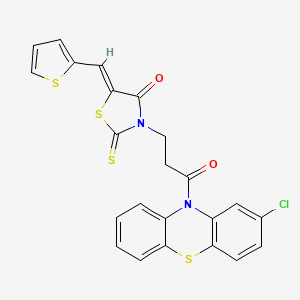 3-[3-(2-chloro-10H-phenothiazin-10-yl)-3-oxopropyl]-5-(2-thienylmethylene)-2-thioxo-1,3-thiazolidin-4-one