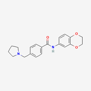molecular formula C20H22N2O3 B4878084 N-(2,3-dihydro-1,4-benzodioxin-6-yl)-4-(1-pyrrolidinylmethyl)benzamide 