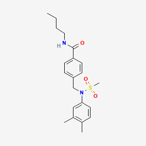 molecular formula C21H28N2O3S B4878110 N-butyl-4-{[(3,4-dimethylphenyl)(methylsulfonyl)amino]methyl}benzamide 