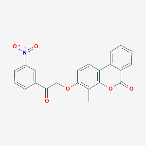 molecular formula C22H15NO6 B4878122 4-methyl-3-[2-(3-nitrophenyl)-2-oxoethoxy]-6H-benzo[c]chromen-6-one 