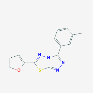 molecular formula C14H10N4OS B487813 6-(2-Furyl)-3-(3-methylphenyl)[1,2,4]triazolo[3,4-b][1,3,4]thiadiazole CAS No. 573708-66-4