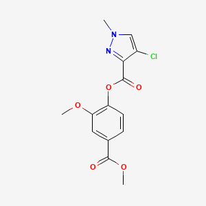 molecular formula C14H13ClN2O5 B4878139 2-methoxy-4-(methoxycarbonyl)phenyl 4-chloro-1-methyl-1H-pyrazole-3-carboxylate 