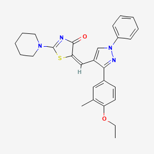 molecular formula C27H28N4O2S B4878153 5-{[3-(4-ethoxy-3-methylphenyl)-1-phenyl-1H-pyrazol-4-yl]methylene}-2-(1-piperidinyl)-1,3-thiazol-4(5H)-one 