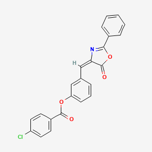 3-[(5-oxo-2-phenyl-1,3-oxazol-4(5H)-ylidene)methyl]phenyl 4-chlorobenzoate