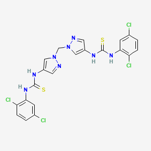 molecular formula C21H16Cl4N8S2 B4878179 N',N'''-[methylenebis(1H-pyrazole-1,4-diyl)]bis[N-(2,5-dichlorophenyl)(thiourea)] 