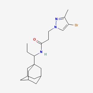 molecular formula C20H30BrN3O B4878188 N-[1-(1-adamantyl)propyl]-3-(4-bromo-3-methyl-1H-pyrazol-1-yl)propanamide 