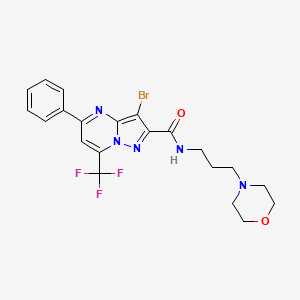 molecular formula C21H21BrF3N5O2 B4878201 3-bromo-N-[3-(4-morpholinyl)propyl]-5-phenyl-7-(trifluoromethyl)pyrazolo[1,5-a]pyrimidine-2-carboxamide 
