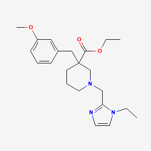 molecular formula C22H31N3O3 B4878216 ethyl 1-[(1-ethyl-1H-imidazol-2-yl)methyl]-3-(3-methoxybenzyl)-3-piperidinecarboxylate 